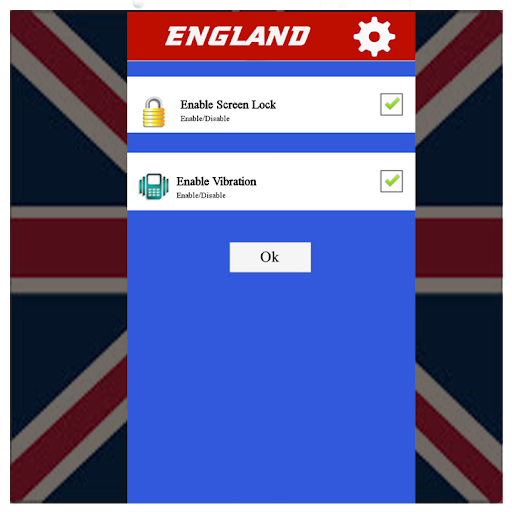 Zipper Screen Lock:UK Flag