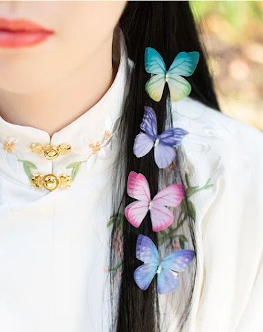 Bijou pince à cheveux papillon en t - 0