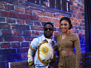  American comedian and actor Kevin Hart with his wife Eniko on the black carpet at the premiere of his movie 'Die Hart' at Montecasino. 