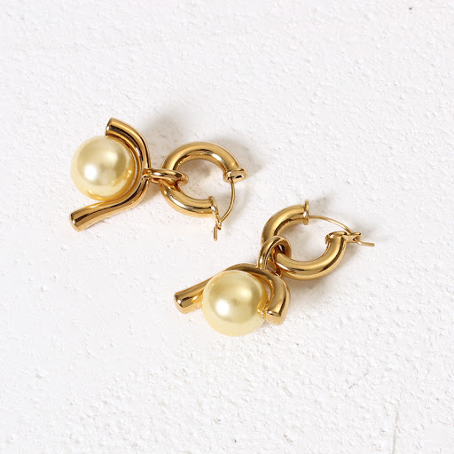 Title 5, Metallic Style Earrings Copper Plated with Real...