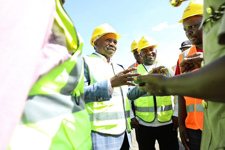 Cabinet Secretary for Interior Kithure Kindiki undertaking a security risk assessment at the settlements along dam in Embu on December 2, 2023