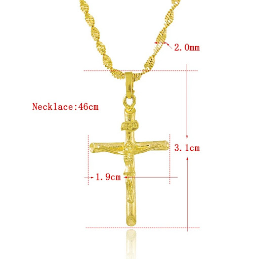 Title 5, Womens Gold-plated Jewelry Cross Necklace Fadi...