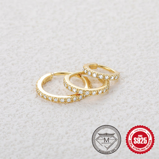 Title 8, S925 Sterling Silver Moissanite Earrings Minima...
