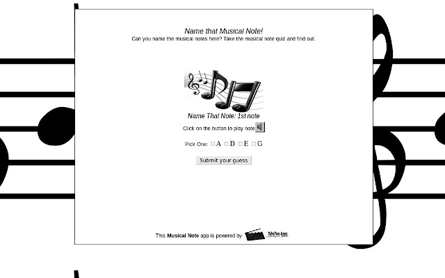 Musical Note Quiz chrome extension