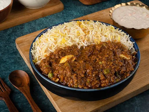 Mutton Keema Biryani with Raita Bowl