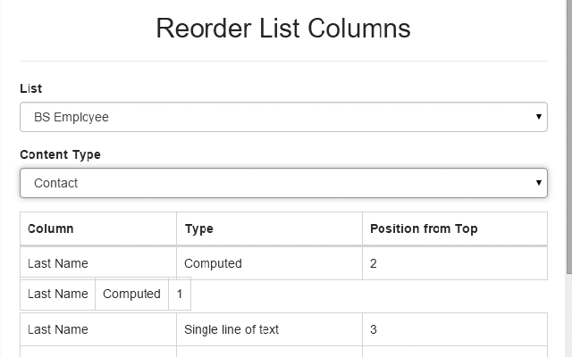 Reorder List/Library Columns Preview image 0