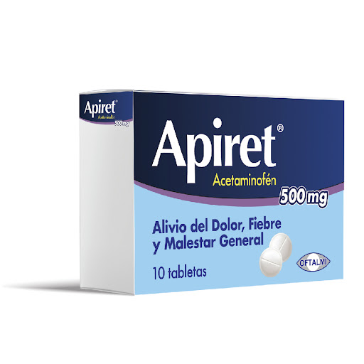 Acetaminofen 500 mg Apiret Oftalmi x 10 Tabletas  