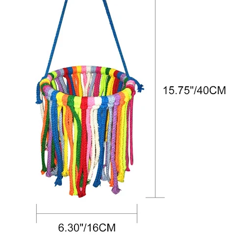 Bird Cage Toys for Parrots Cotton Rope Chewing Bite Toys Hanging Cage Swing Rope Ring Stand Climb Toy Parrot Toy Bird To