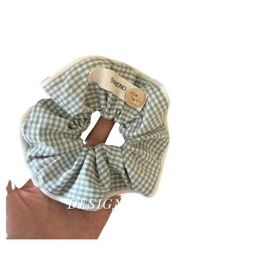 Title 1, Green plaid classic button contrast fabric hand...