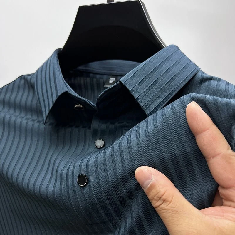 Heren Ice Silk Korte Mouw Polyester Shirt Halve Mouw Kleding Ademend en Lichtgewicht Ideaal voor warme dagen Zomerse top