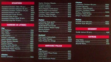 Curry Me Up menu 