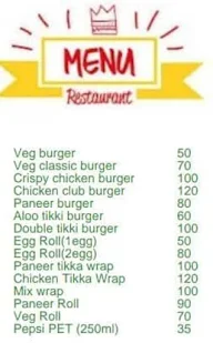 The Burger Point menu 1