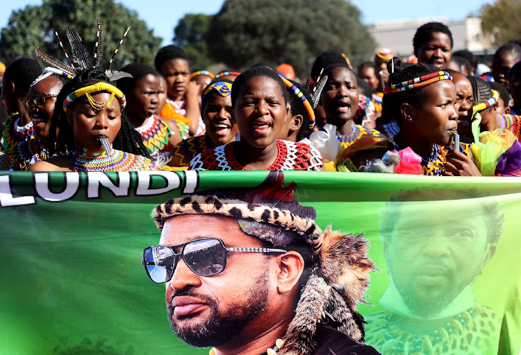 Zulu maidens welcoming King Misuzulu kaZwelithini Zulu.