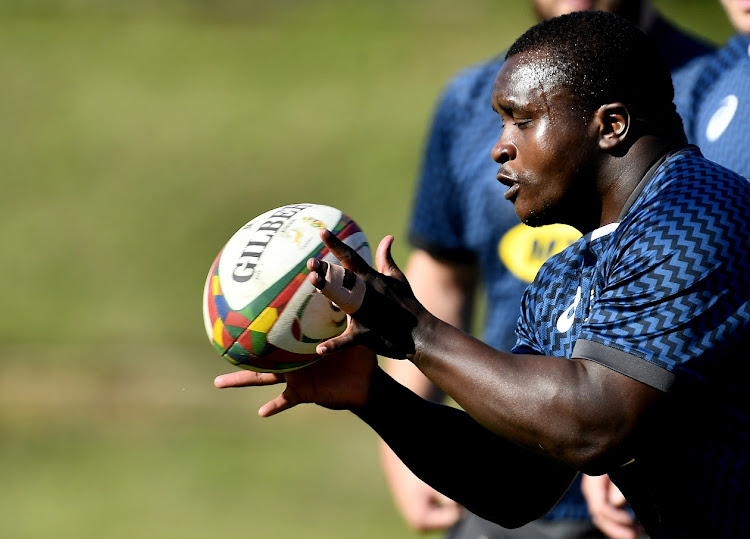 Trevor Nyakane during the SA men's national rugby team training session at the High Performance Centre in Cape Town on July 26 2021.