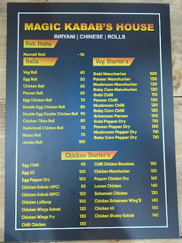 Magic Kabab's House menu 