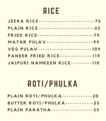 Roti Sabji.Com menu 