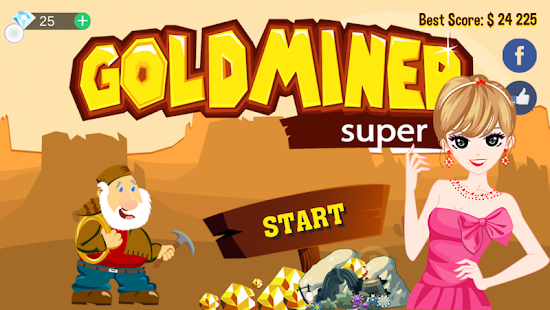 Gold Miner Super v1.4.1 APK + Mod [Much Money] for Android