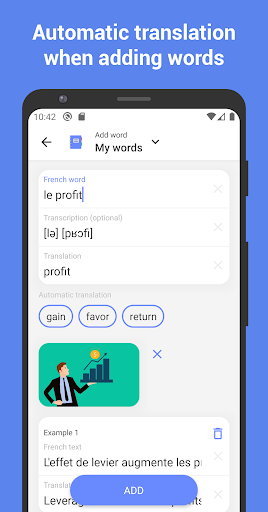 Screenshot Learn French with flashcards!