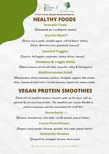 The Plant Origins menu 