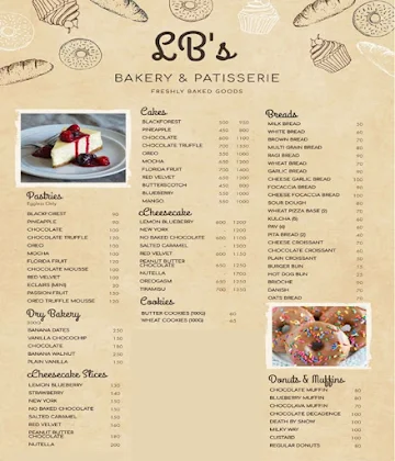 LB's Bakery & Patisserie menu 