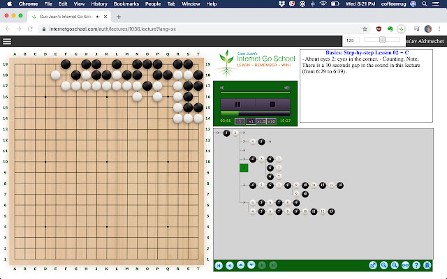 Internet School of Go playback speed chrome extension