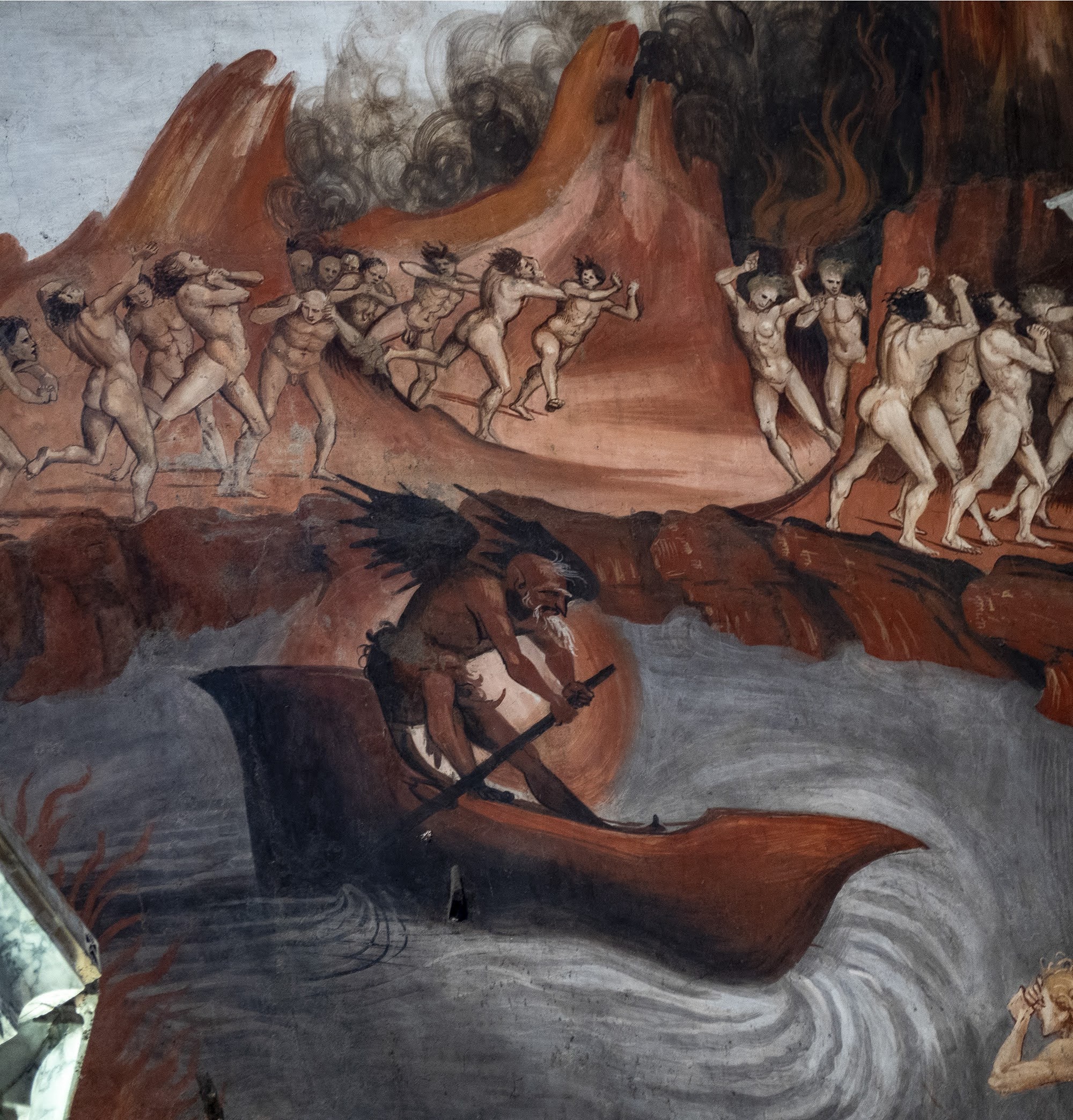 Luca Signorelli, i Dannati condotti all'Inferno (particolare), Storie degli ultimi giorni, 1499-1502, ciclo di affreschi, Cappella di San Brizio, Orvieto, Duomo