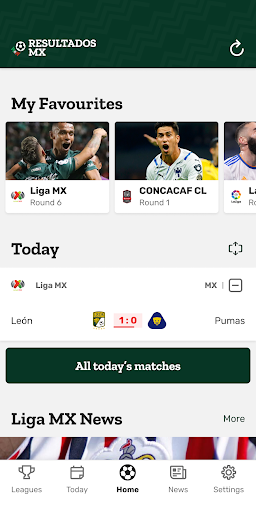 Screenshot Resultados MX Soccer Results