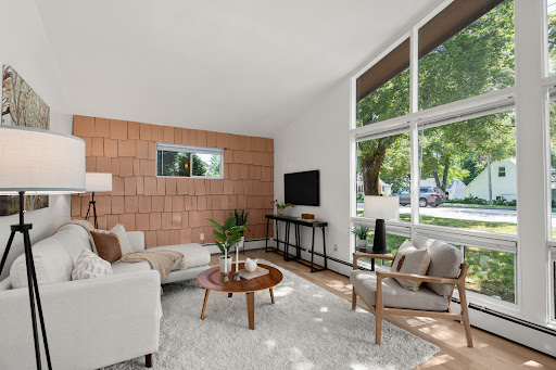 Buy this luxury house in Westborough (United States) - Modern living room with large windows