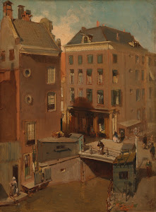RIJKS: Charles Rochussen: The Osjessluis near Kalverstraat in Amsterdam 1855