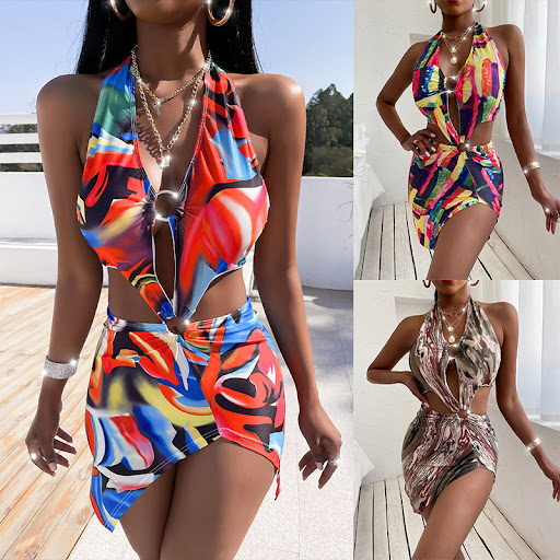 Title 6, Sexy Bikini Print One-Piece Swimsuit for Women,...