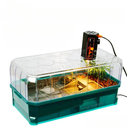 Terrarium Reptile Habitat Breeding Box Acrylic Turtle Reptile Cage Hide Enclosure Lizard Box Turtle Lamp Breeding Box Ob