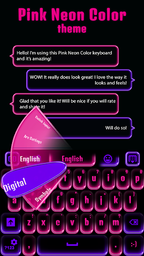 Go Keyboard Pink Neon Color