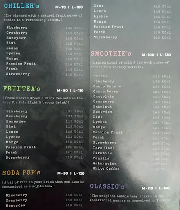 Bubble XO menu 