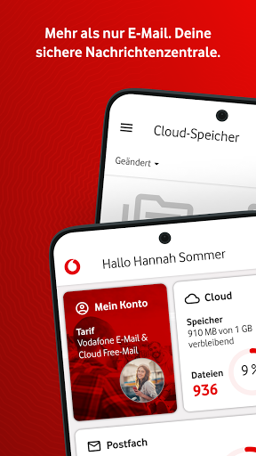 Screenshot Vodafone E-Mail & Cloud