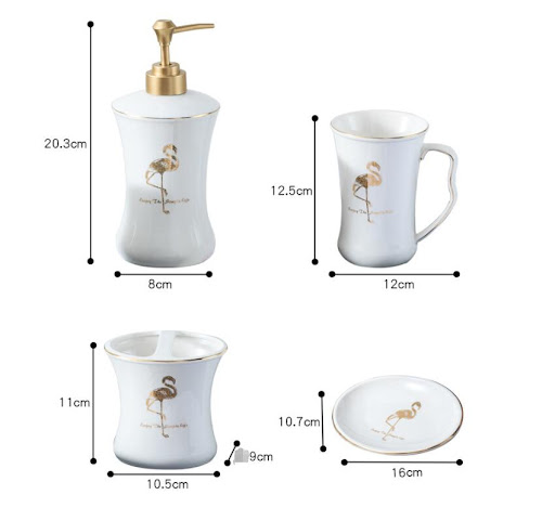 Title 1, Simple ceramic four-piece bathroom set for easy...