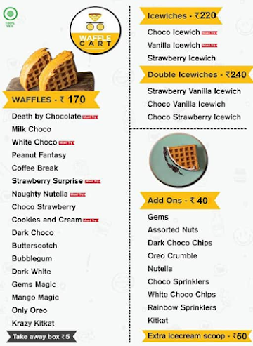 Waffle Cart menu 