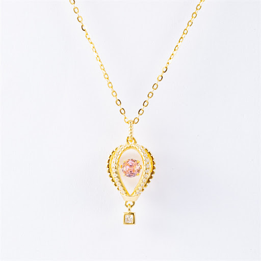 Title 2, Pulsatile Heart Hot Air Balloon Necklace Female...