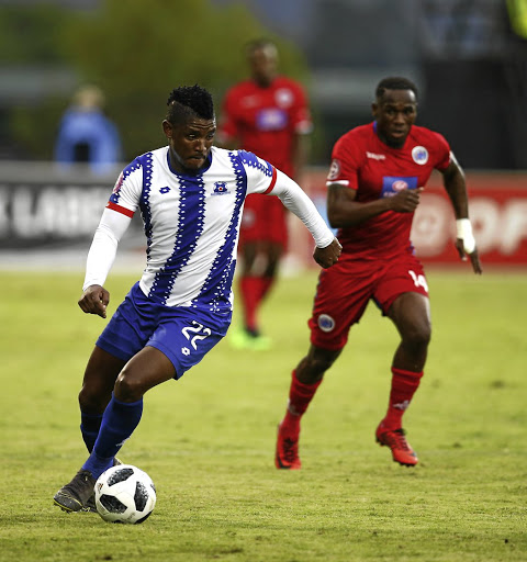 Mohau Mokate in action for Maritzburg United before he was off-loaded. / Steve Haag/Gallo Images