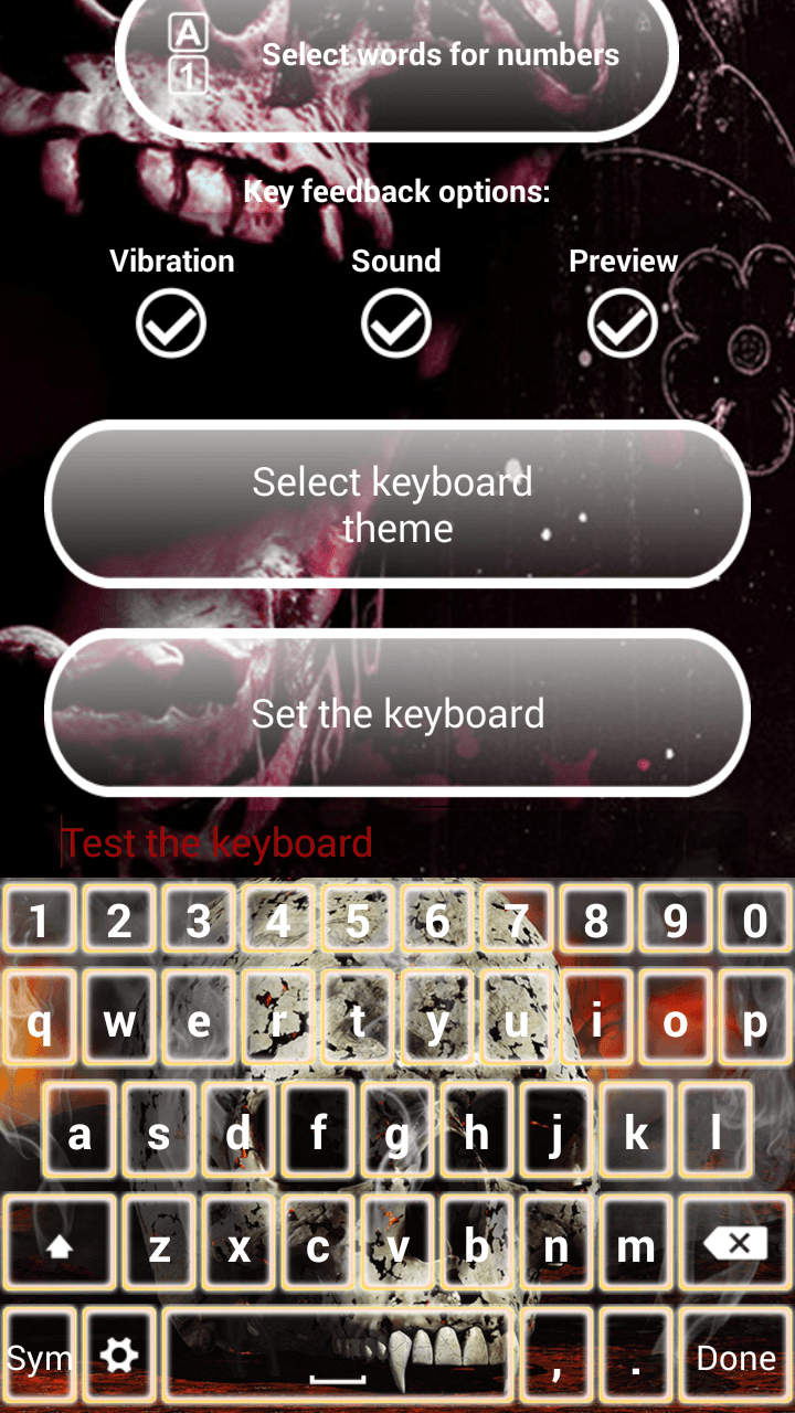 Skull Emoji Keyboard Themes Screen 2