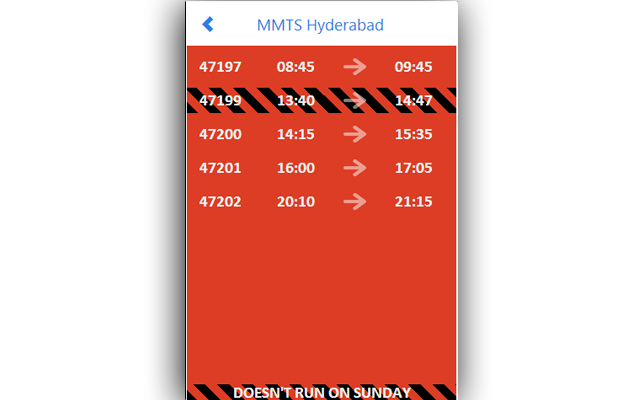 MMTS Time Table Preview image 2