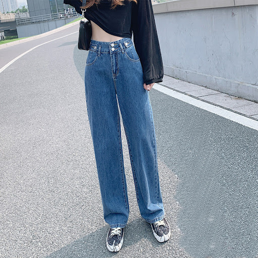 Title 3, Straight loose wide-leg slim jeans. Enjoy all-d...