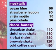 Desserts Bar menu 1