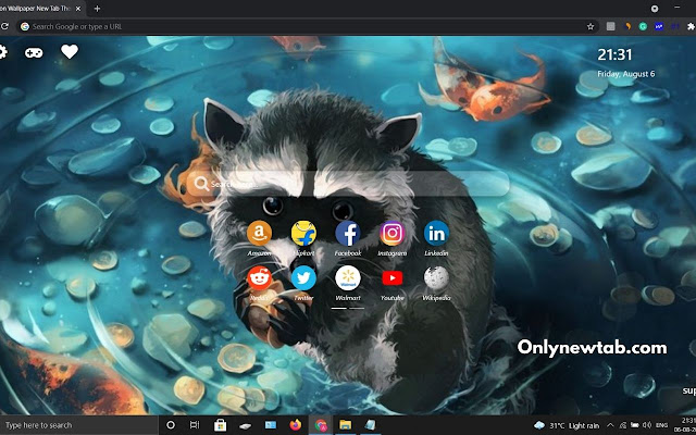 Raccoon Wallpaper New Tab Theme