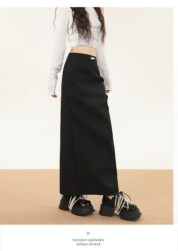 Title 11, Pleated Split Skirt Womens Autumn All-Matching...