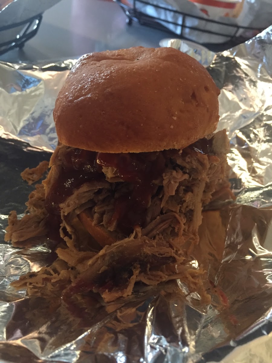 Pulled pork on gf bun