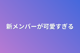 新メンバーが可愛すぎる