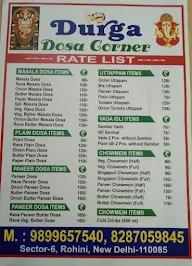 New DURGA DOSA CORNER menu 2