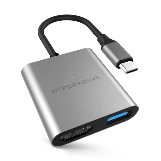 Bộ chia/Hub USB-C 3 in 1 HDMI 4K HyperDrive HD259A-GR (Xám)