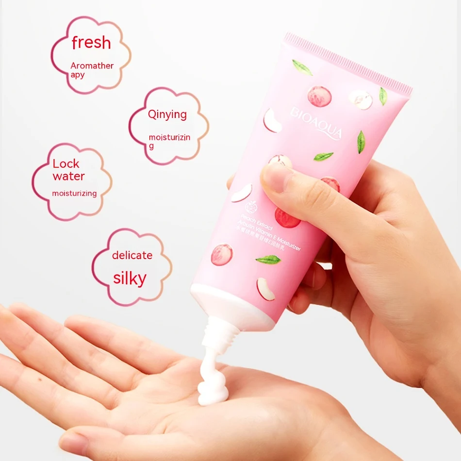 Peach Lactic Acid Bacteria Vitamin E Body Lotion. Gentle, Moisturizing Body Lotion for Soft, Hydrated Skin. Everyday car