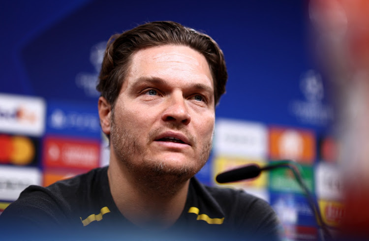 Borussia Dortmund coach Edin Terzic during a press conference Picture: LEON KUEGLER/REUTERS